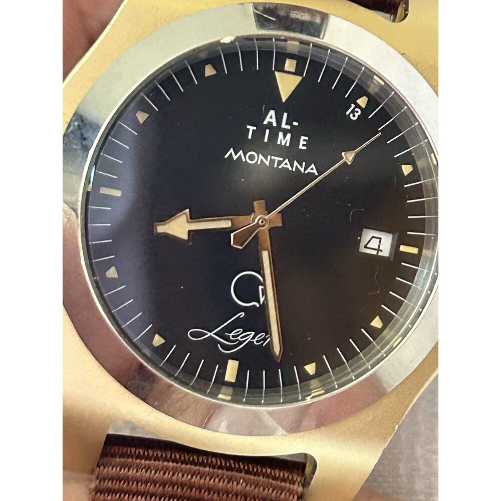 AL-Time Leger Watch 18-2 Yellow Gold Anodized Aluminum 40mm Quartz Aviation - Picture 8 of 16